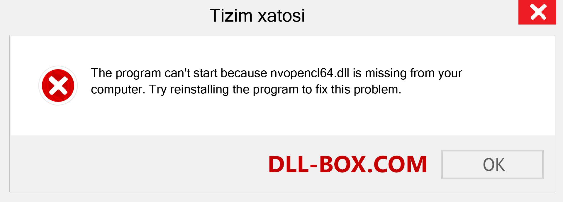 nvopencl64.dll fayli yo'qolganmi?. Windows 7, 8, 10 uchun yuklab olish - Windowsda nvopencl64 dll etishmayotgan xatoni tuzating, rasmlar, rasmlar